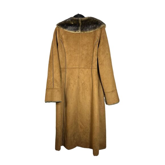 Pamela McCoy Collections Faux Suede Faux Fur Long Line Jacket Women's Medium - Picture 2 of 6